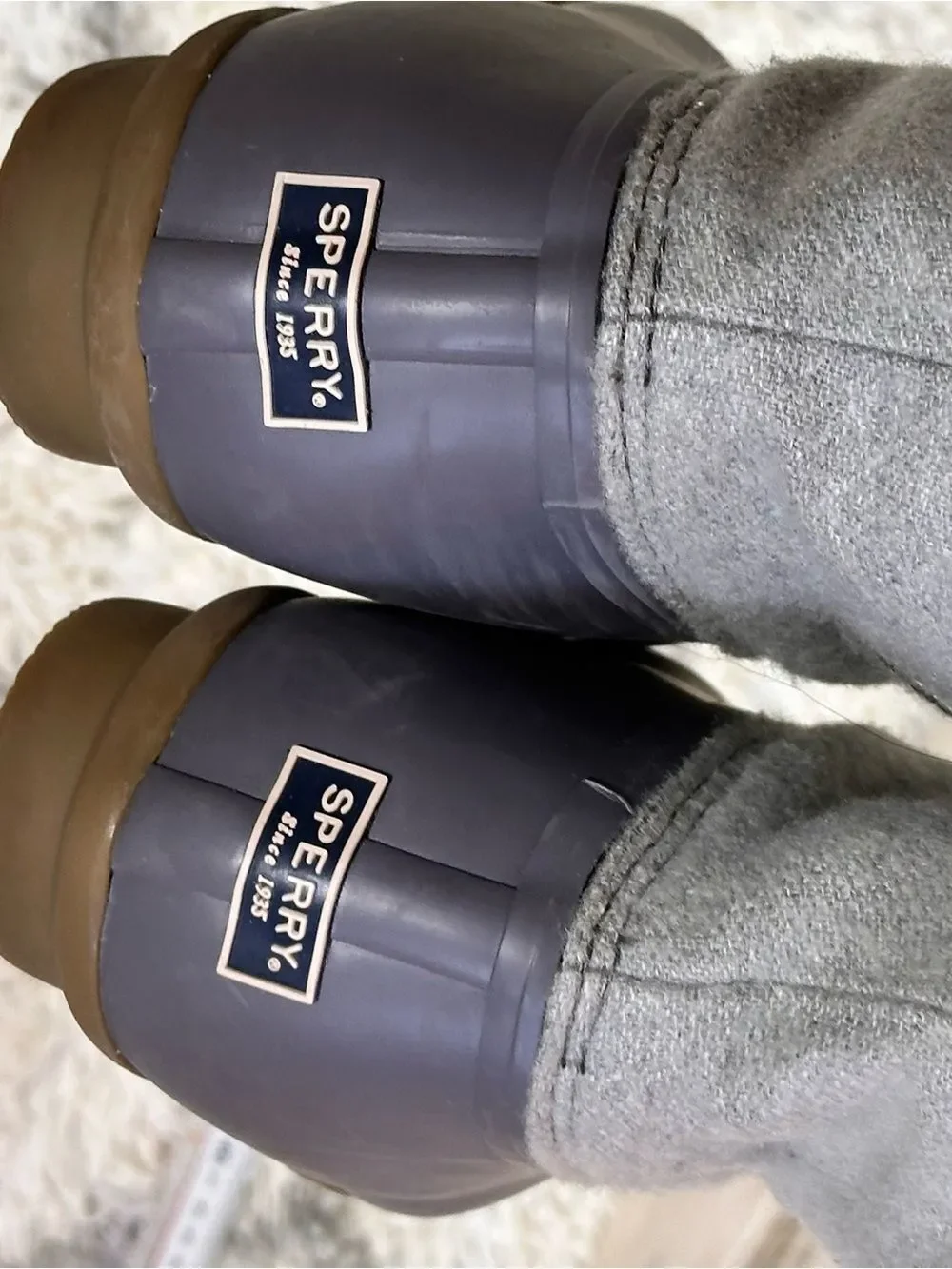 Sperry Gray & Tan Waterproof Duck Boots